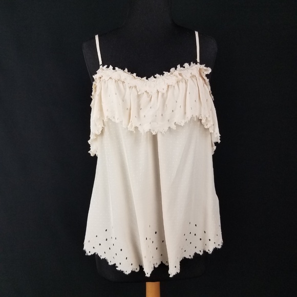Rebecca Taylor Tops - Rebecca Taylor Silk Tank Top Ruffle raw hem 10